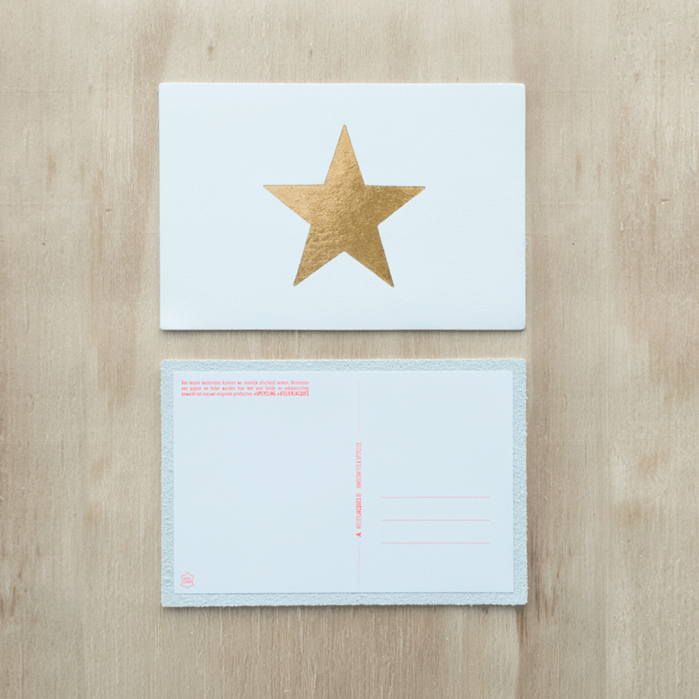 Lederen postkaarten 'star'