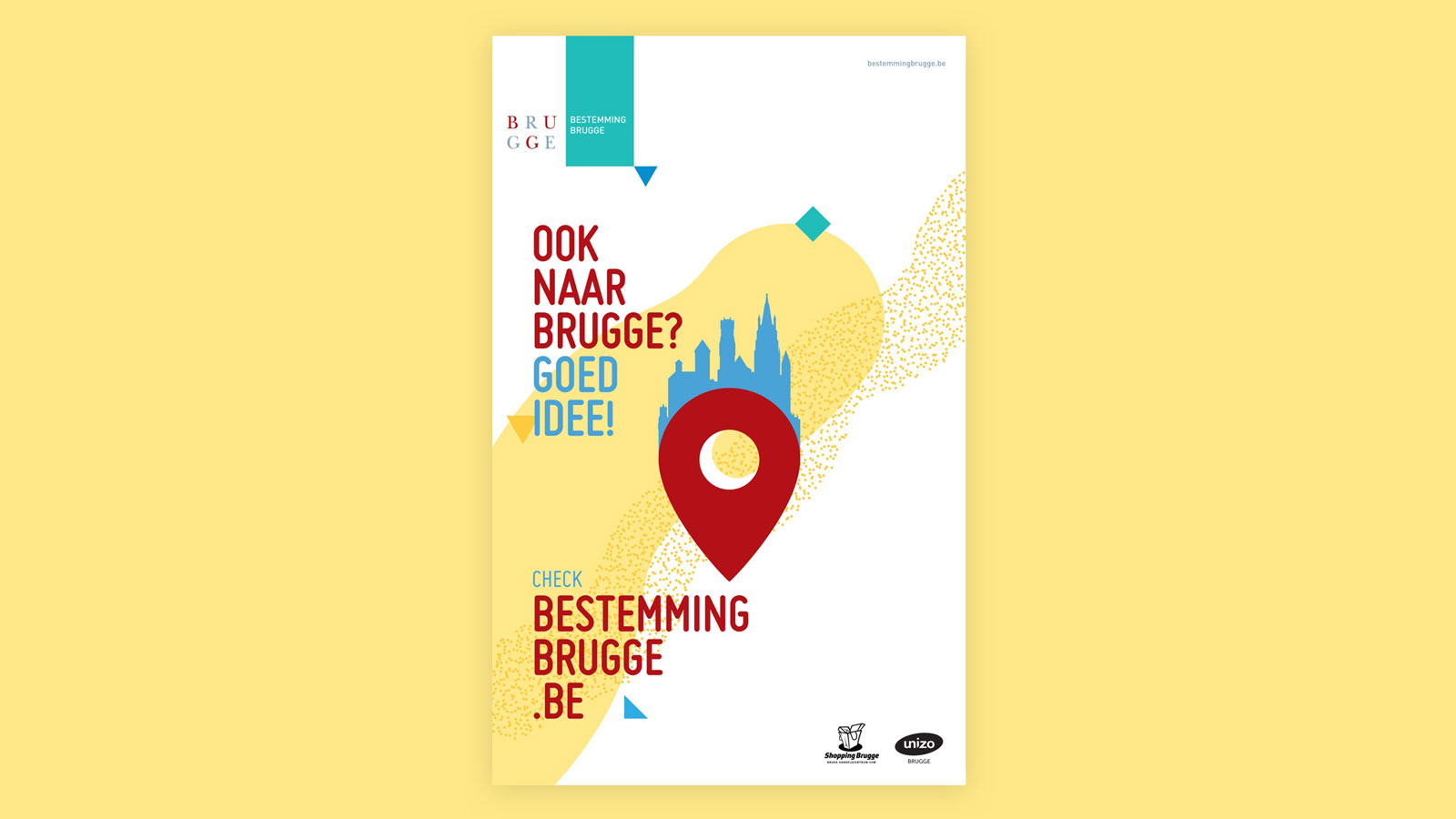 Affiche voor de bereikbaarheidscampagne voor Stad Brugge