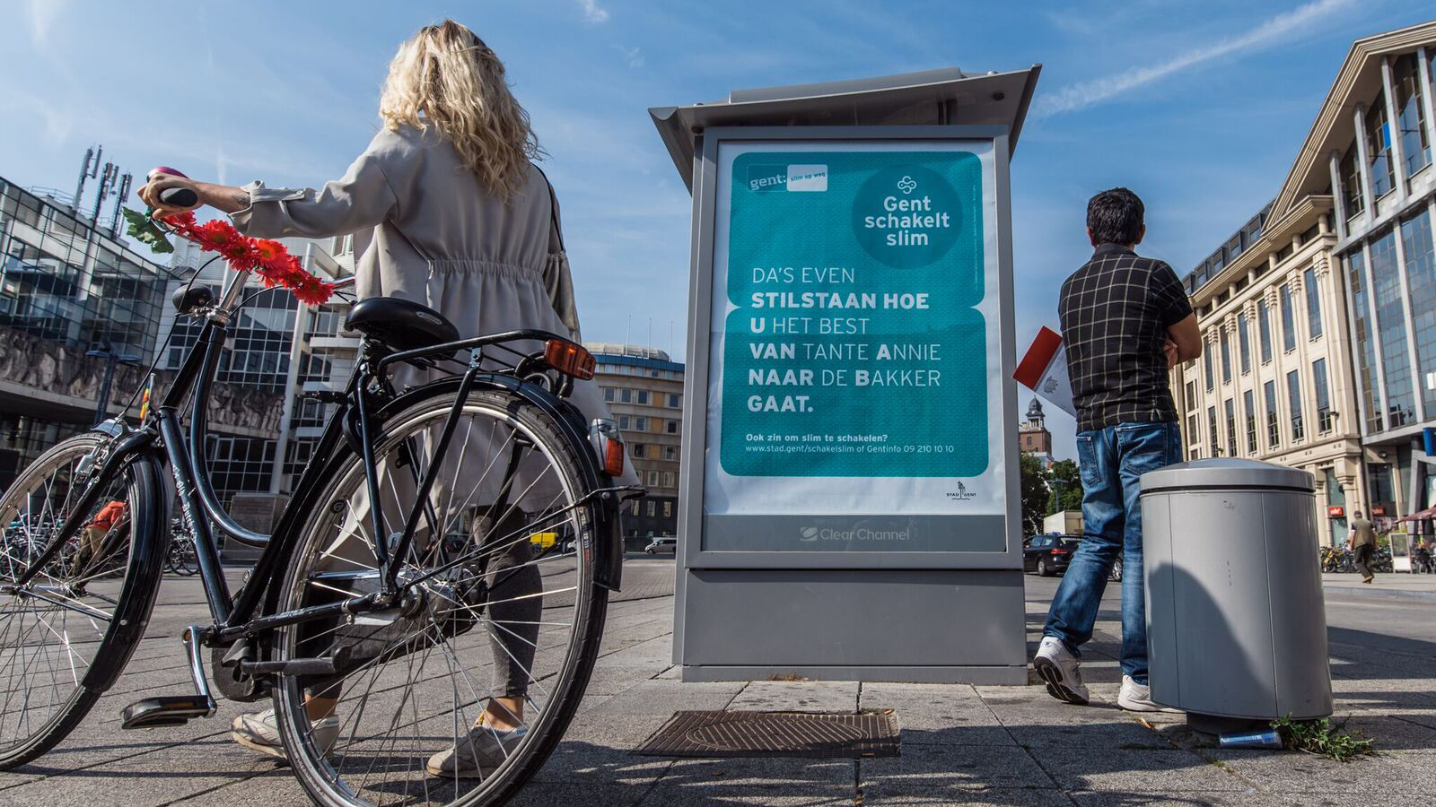 Affiche voor campagne rond nieuw circulatieplan in Stad Gent