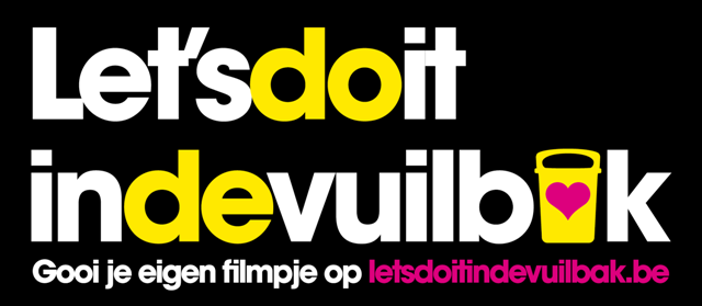 Banner voor de campagne 'Let's do it in de vuilbak'