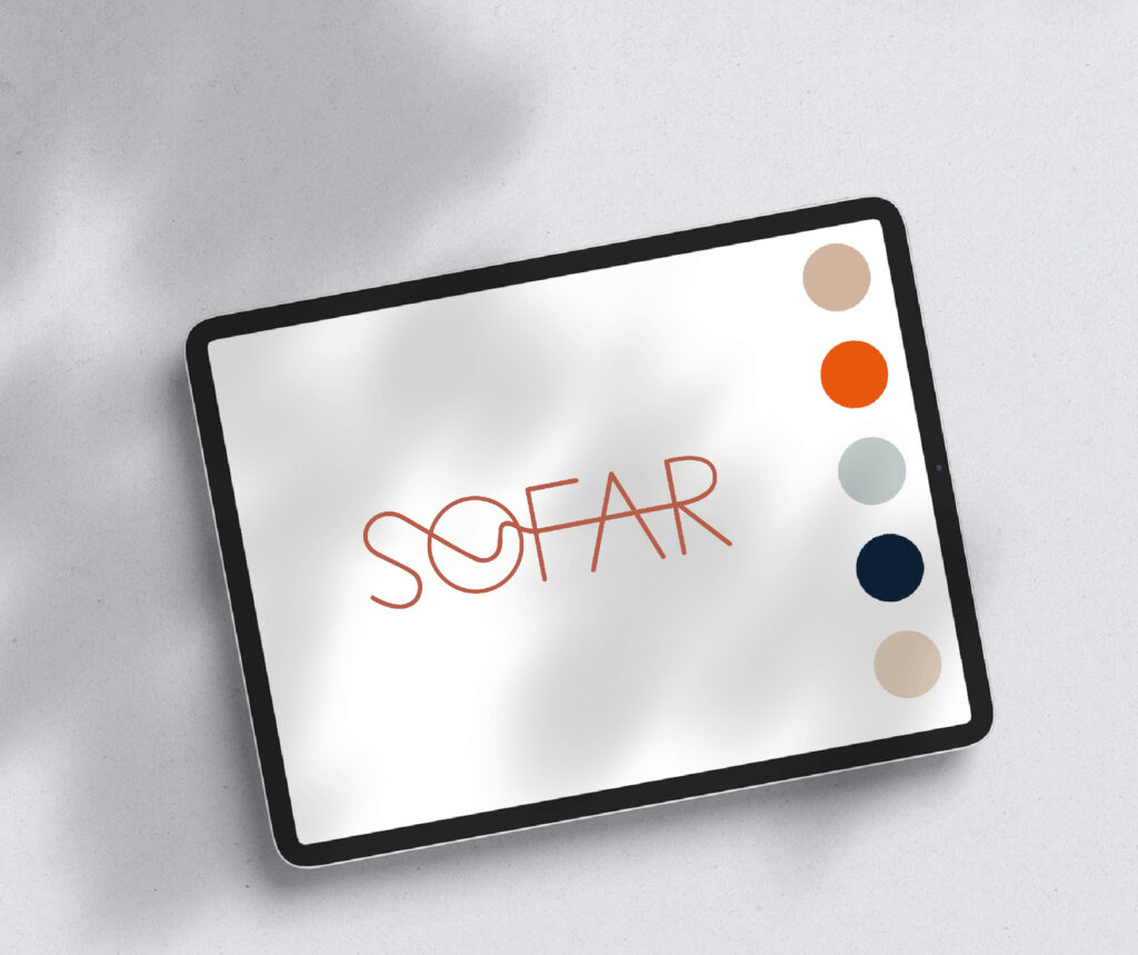 Het logo en de kleuren van Sofar