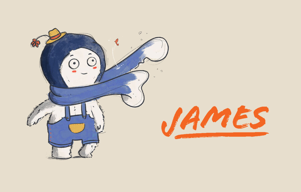 James, mascotte voor een campagne van Stad Oostende