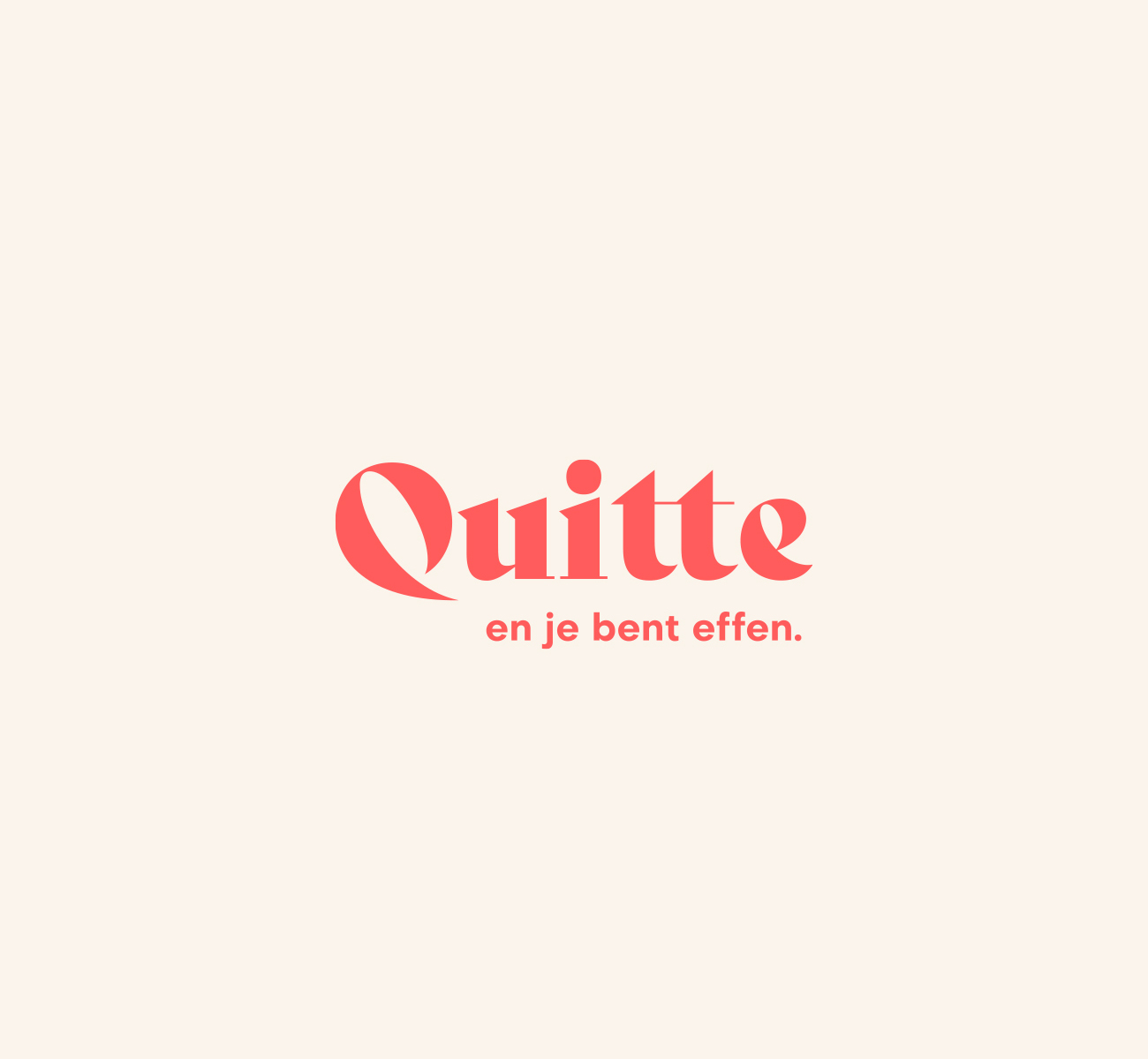 Het logo van Quitte, ontworpen door Cayman